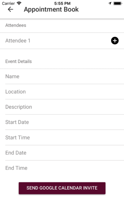 Booking Appointment Feature in Small App