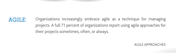 A Screenshot of Percentage of Companies Using Agile Approaches