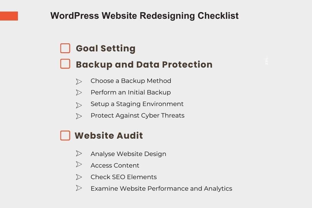 Wordpress website redesign checklist